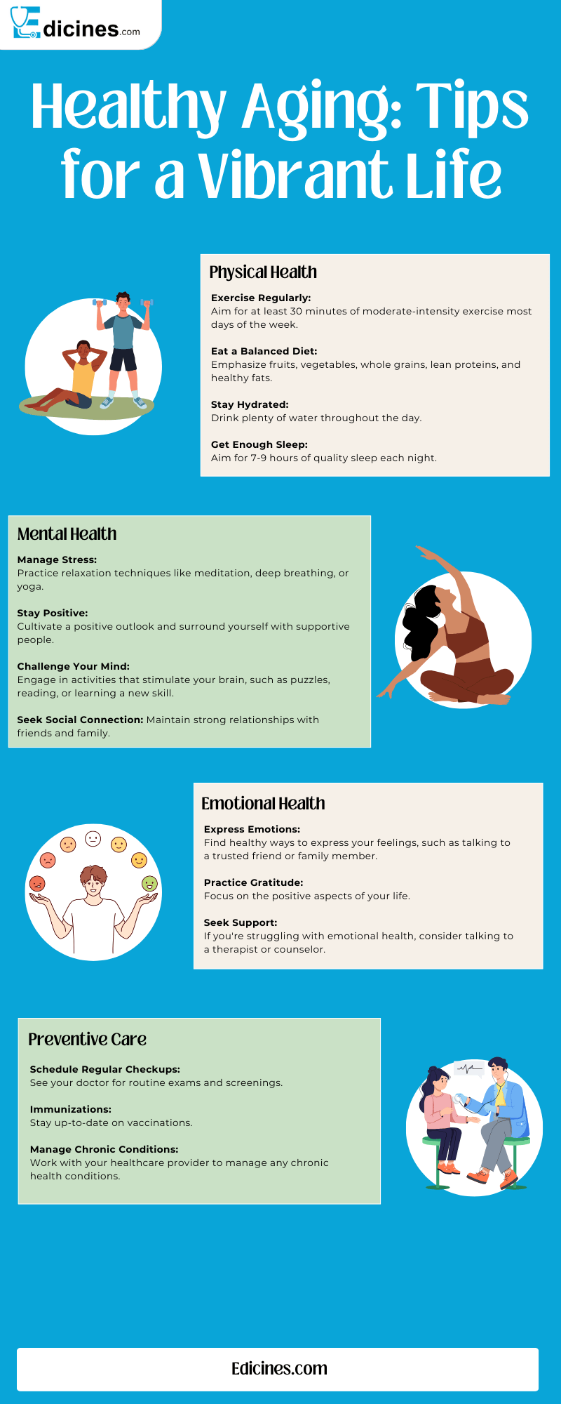 Here is an infographic related to "Healthy Aging: Tips for a Vibrant Life"