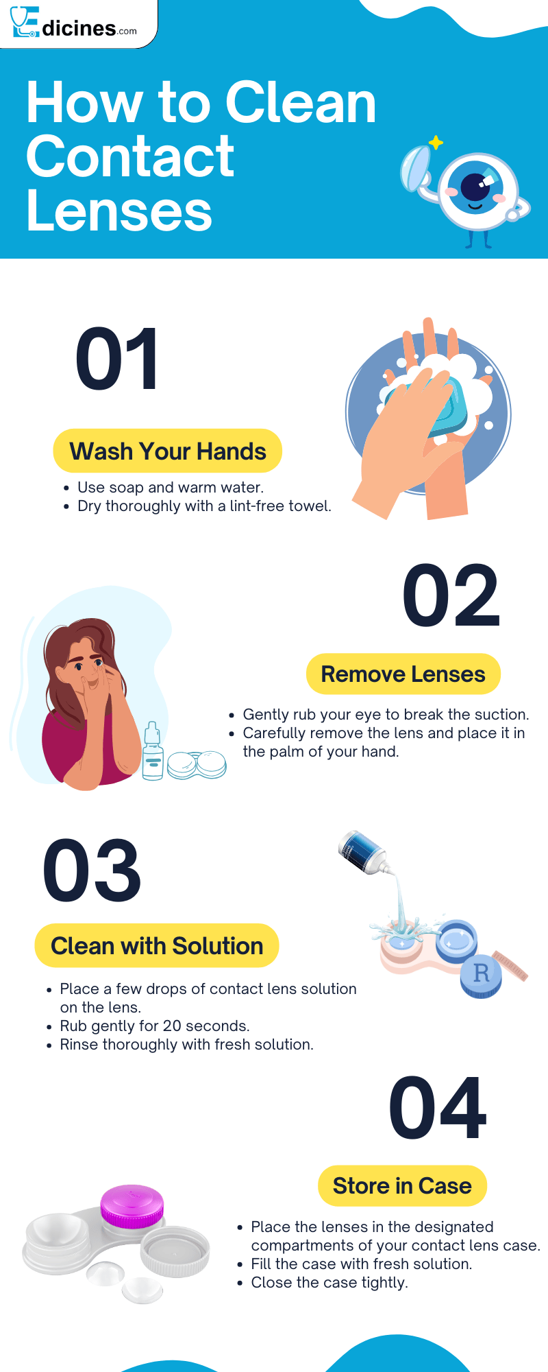 How to Clean Contact Lenses